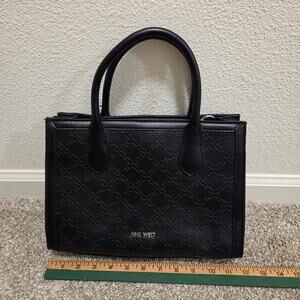 Nine West Small Black Debossed Satchel Bag